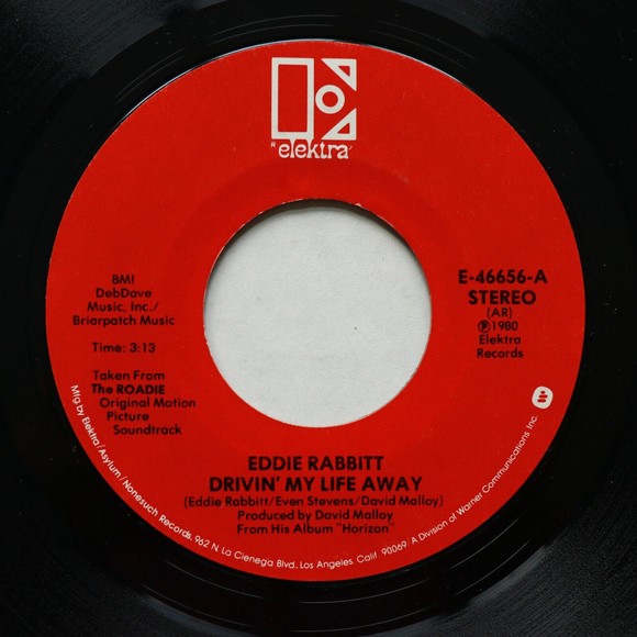 Eddie Rabbit - Drivin' My Life Away / Pretty Lady 45 rpm Vinyl 7" Single E-46656 - Picture 1 of 8